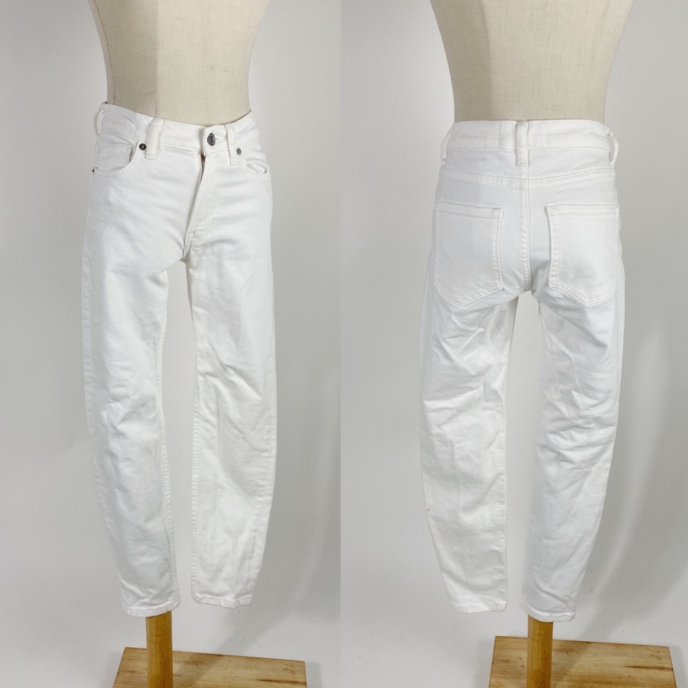 EVERLANE Mid Rise Skinny Jeans White Womens 25 Ankle